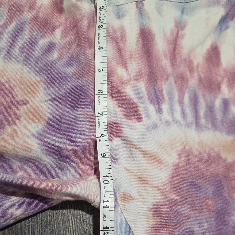Peach Love California Jeans Womens Large Flare Bell Bottoms Jeans Pants Tie Dye - Picture 6 of 11
